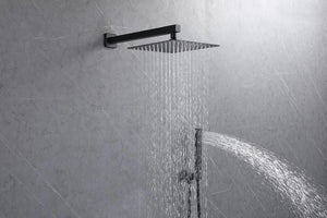 Monaco matte black complete shower set  .Shower System 10 Inches showerhead Secret Bath