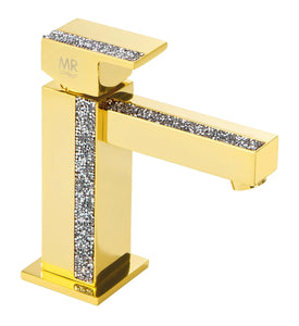 Petra Swarovski single handle bathroom sink faucet. Swarovski crystals inlaid. Griferias MR