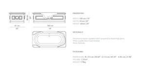 Petra Black - Ibiza marble Luxury Bathtub MV