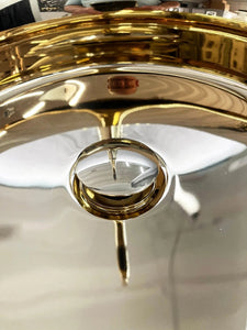 Polished gold Universal Popup drain valve. For sinks with or without overflow hole. secretbathstore
