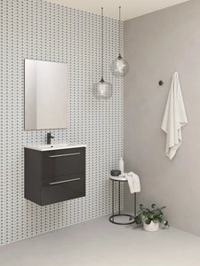 Pack Stay 20 inches wall mounted bathroom Vanity 2 drawers with ceramic sink console and mirror Roca Group