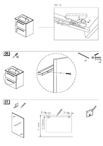 Pack Stay 20 inches wall mounted bathroom Vanity 2 drawers with ceramic sink console and mirror Roca Group