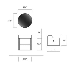 Mini Aston Contemporary Floating 22" bathroom vanity. Mango glossy lacquered. Small bathroom vanity Secret Bath