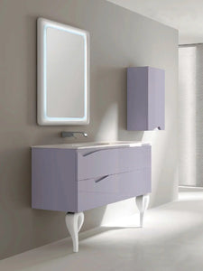 Vienna Contemporary Floating 48" single sink bathroom vanity. Light Violet glossy Secret Bath