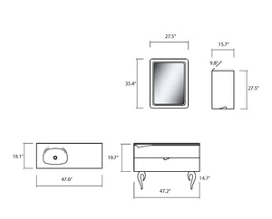 Vienna Contemporary Floating 48" single sink bathroom vanity. Light Violet glossy Secret Bath