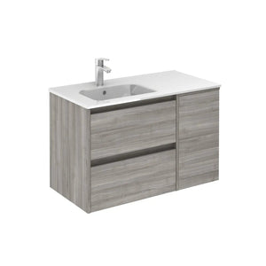 Samoa 36 inches wall mounted Bathroom Vanity 2 drawers, 1 door. Ceramic sink console Roca Group