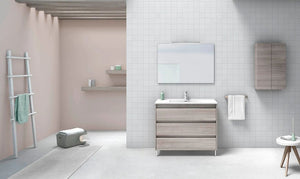 Samoa 40 inches modern standing bathroom vanity 3 Drawers with ceramic sink console Roca Group