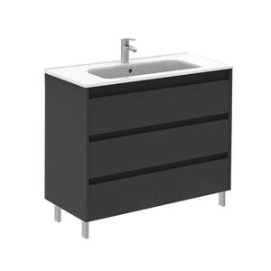 Samoa 40 inches modern standing bathroom vanity 3 Drawers with ceramic sink console Roca Group