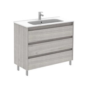 Samoa 40 inches modern standing bathroom vanity 3 Drawers with ceramic sink console Roca Group