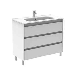 Samoa 40 inches modern standing bathroom vanity 3 Drawers with ceramic sink console Roca Group