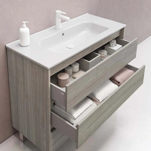 Samoa 40 inches modern standing bathroom vanity 3 Drawers with ceramic sink console Roca Group