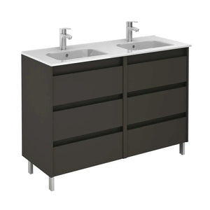 Samoa 48 inches Modern Standing Bathroom Vanity 6 Drawers with double sink console Roca Group