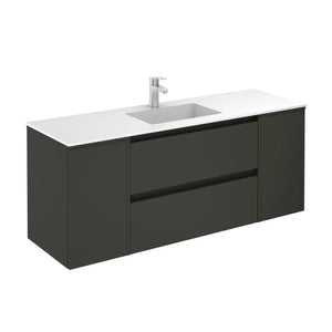 Samoa 56 inches Floating Bathroom Vanity with sink console, 2 drawers, 2 doors. Contemporary vanities. Roca Group