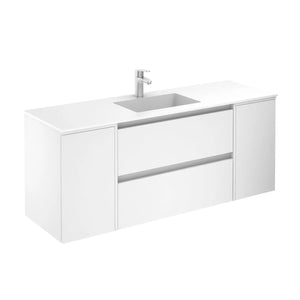 Samoa 56 inches Floating Bathroom Vanity with sink console, 2 drawers, 2 doors. Contemporary vanities. Roca Group
