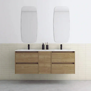 Samoa 60 inches wall mounted Bathroom with double sink console. Contemporary vanities Roca Group