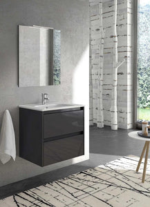 Samoa 24 inches wall mounted bathroom Vanity 2 drawers with ceramic sink console Roca Group