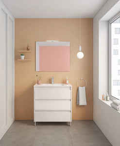 Samoa 32 inches modern standing bathroom vanity 3 Drawers with ceramic sink console Roca Group