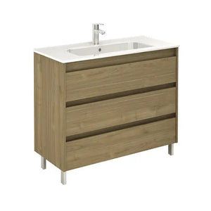 Samoa 40 inches modern standing bathroom vanity 3 Drawers with ceramic sink console Roca Group