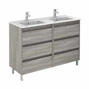 Samoa 48 inches Modern Standing Bathroom Vanity 6 Drawers with double sink console Roca Group