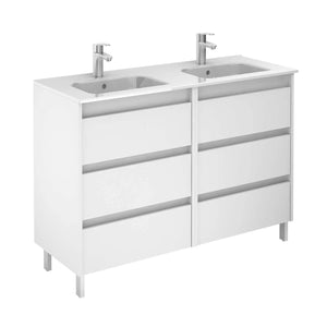 Samoa 48 inches Modern Standing Bathroom Vanity 6 Drawers with double sink console Roca Group