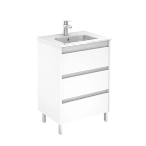 Samoa 24 inches modern standing bathroom Vanity with sink, Free standing bathroom vanity, 3 drawers Roca Group