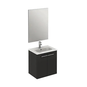 Pack Stay 20 inches floating small bathroom Vanity with sink console and mirror. Contemporary small bathroom cabinet. Roca Group