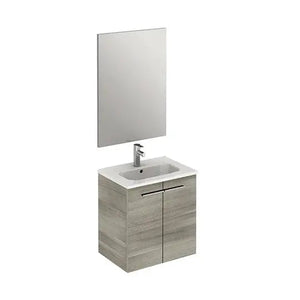Pack Stay 20 inches floating small bathroom Vanity with sink console and mirror. Contemporary small bathroom cabinet. Roca Group