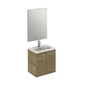 Pack Stay 20 inches floating small bathroom Vanity with sink console and mirror. Contemporary small bathroom cabinet. Roca Group
