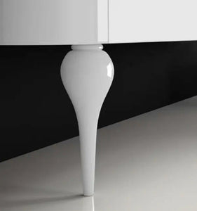 Vienna Contemporary Floating 79" single sink bathroom vanity. White glossy Secret Bath