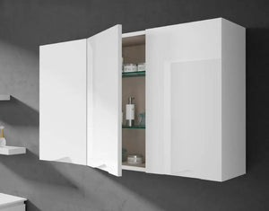 Vienna Contemporary Floating 79" single sink bathroom vanity. White glossy Secret Bath