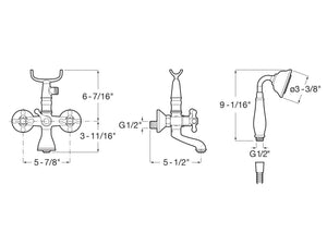 Carmen by Roca Chrome wall bathtub faucet. Vintage faucets. Traditional shower faucets Roca Group