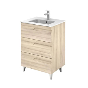 Tirare 24 inches Modern Bathroom Vanity with drawers. Porcelain sink console Roca Group
