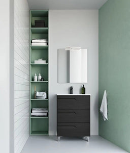 Tirare 24 inches Modern Bathroom Vanity with drawers. Porcelain sink console Roca Group