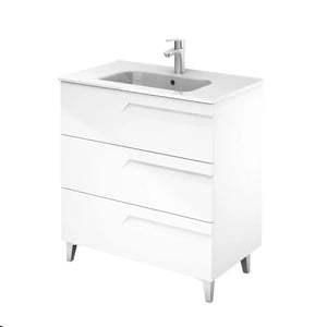 Tirare 32 inches Modern Bathroom Vanity with drawers. Porcelain sink console Roca Group