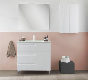 Tirare 32 inches Modern Bathroom Vanity with drawers. Porcelain sink console Roca Group