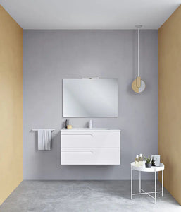 Tirare 40 inches Modern Bathroom Vanity with drawers. Porcelain sink console Secret Bath