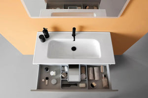 Tirare 40 inches Modern Bathroom Vanity with drawers. Porcelain sink console Secret Bath
