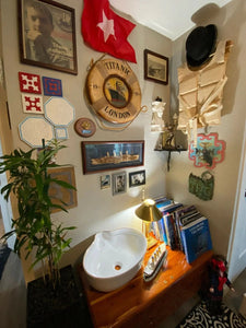 Titanic second class cabin white porcelain bathroom vessel sink. Vintage bathroom sink. Bathco