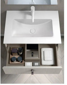 Lisa 24 inches wall mounted bathroom Vanity 2 drawers with ceramic sink console. Small bathroom vanity Roca Group