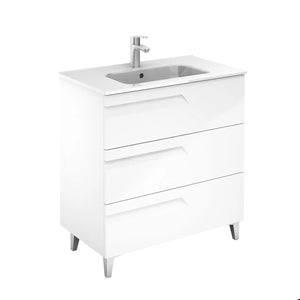 Tirare 32 inches Modern Bathroom Vanity with drawers. Porcelain sink console Roca Group