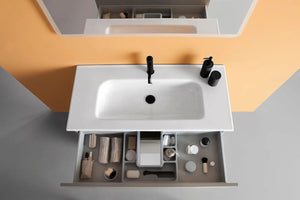 Tirare 32 inches Modern Bathroom Vanity with drawers. Porcelain sink console Roca Group