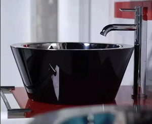 Korb Wenders Welt  16" round stainless steel vessel sink. - secretbathstore