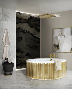 Symphony round polished brass- white Luxury Bathtub MV