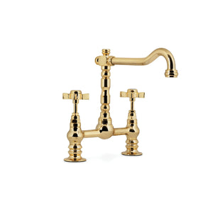 Bourgeois Two holes bathroom sink faucet. Polished gold MV