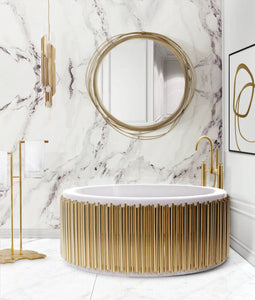 Symphony round polished brass- white Luxury Bathtub MV