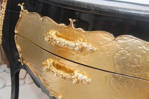 Palace black and gold bathroom vanity. Swarovski crystals inlaid. Vintage bathroom vanity. Classic style vanities. Taberner