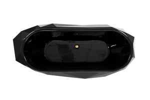 Bird view Diamond luxury bathtub. Black high end bathtub made of fiber glass, high glossy finish