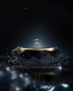 Diamond bathtub black glossy and vintage bathtub filler.