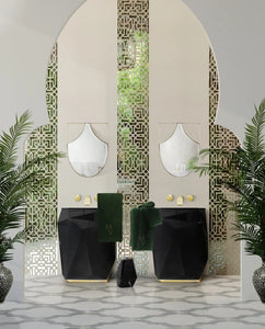 Diamond 27" black bathroom vanity. Black glossy MV
