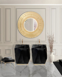 Diamond 27" black bathroom vanity. Black glossy MV